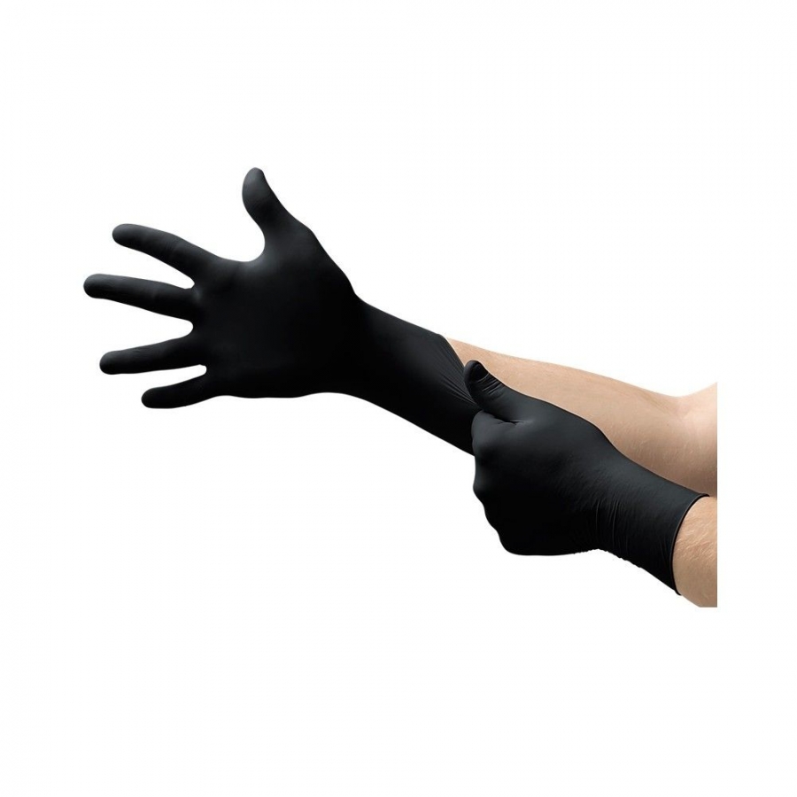 9 pulgadas desechable nitrilo Guantes , negro , espesado