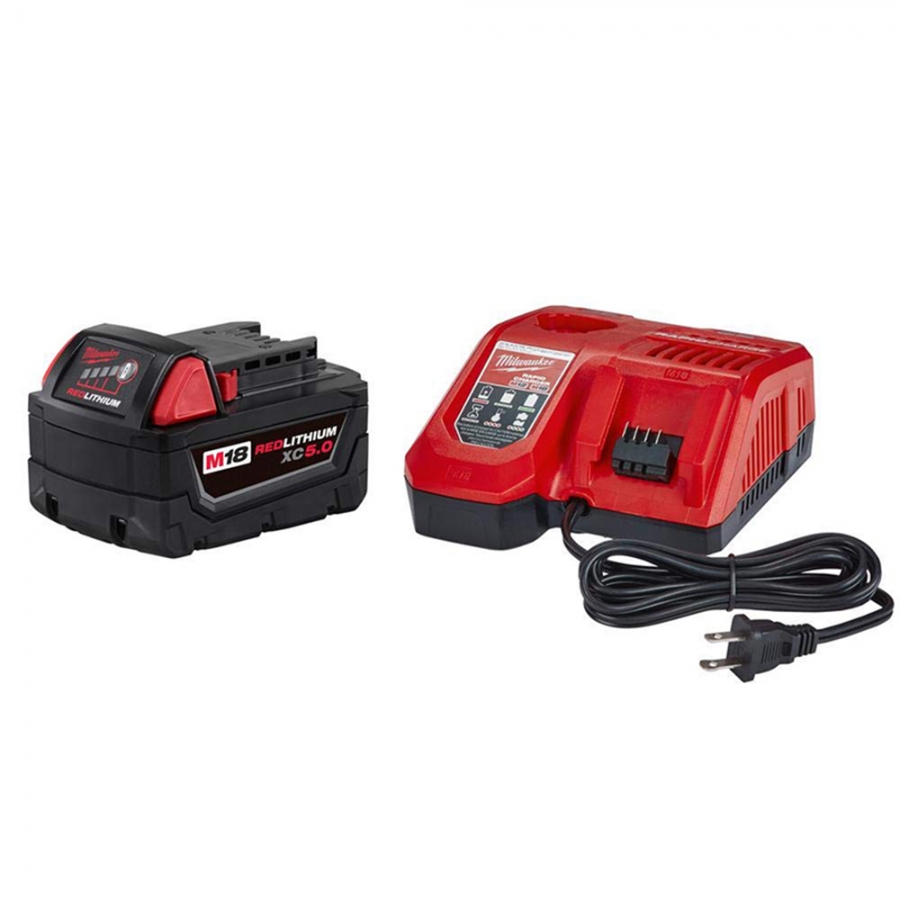 Kit de cargador (18V/12V) y batería M18 Redlithium para equipos Milwaukee