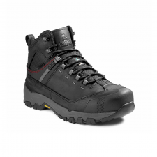 Bota negra de cuero impermeable puntera y plantilla de fibra con suela  Vibram