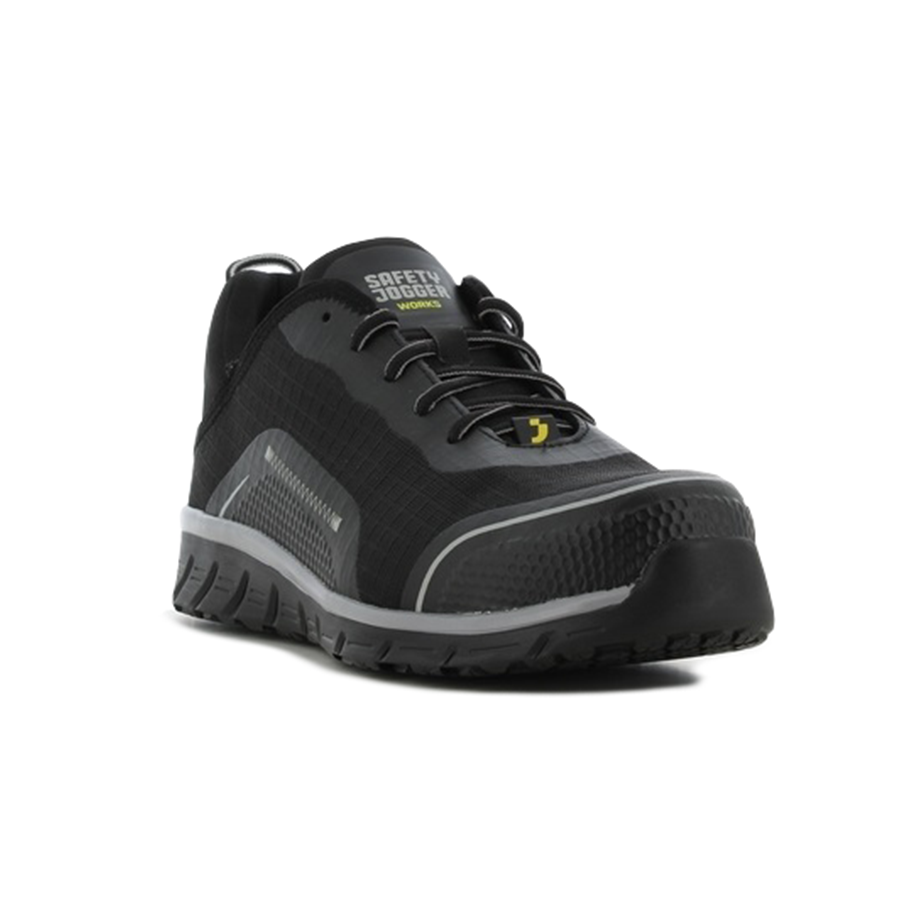 Zapatilla negra de seguridad con plantilla y puntera de nano carbono