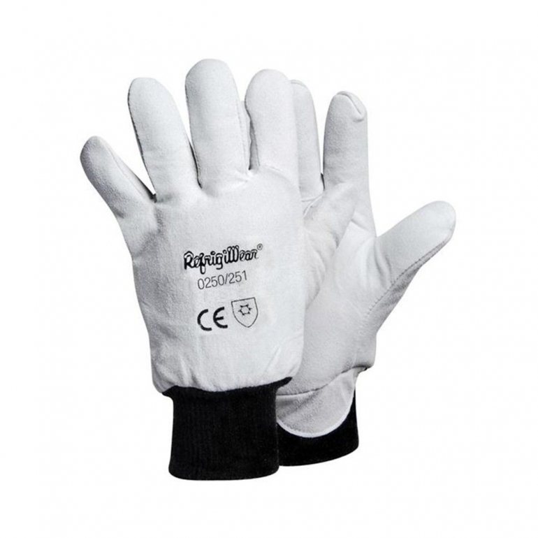 Guantes. Mujer En Ropa De Trabajo Blanca Con Guantes Protectores